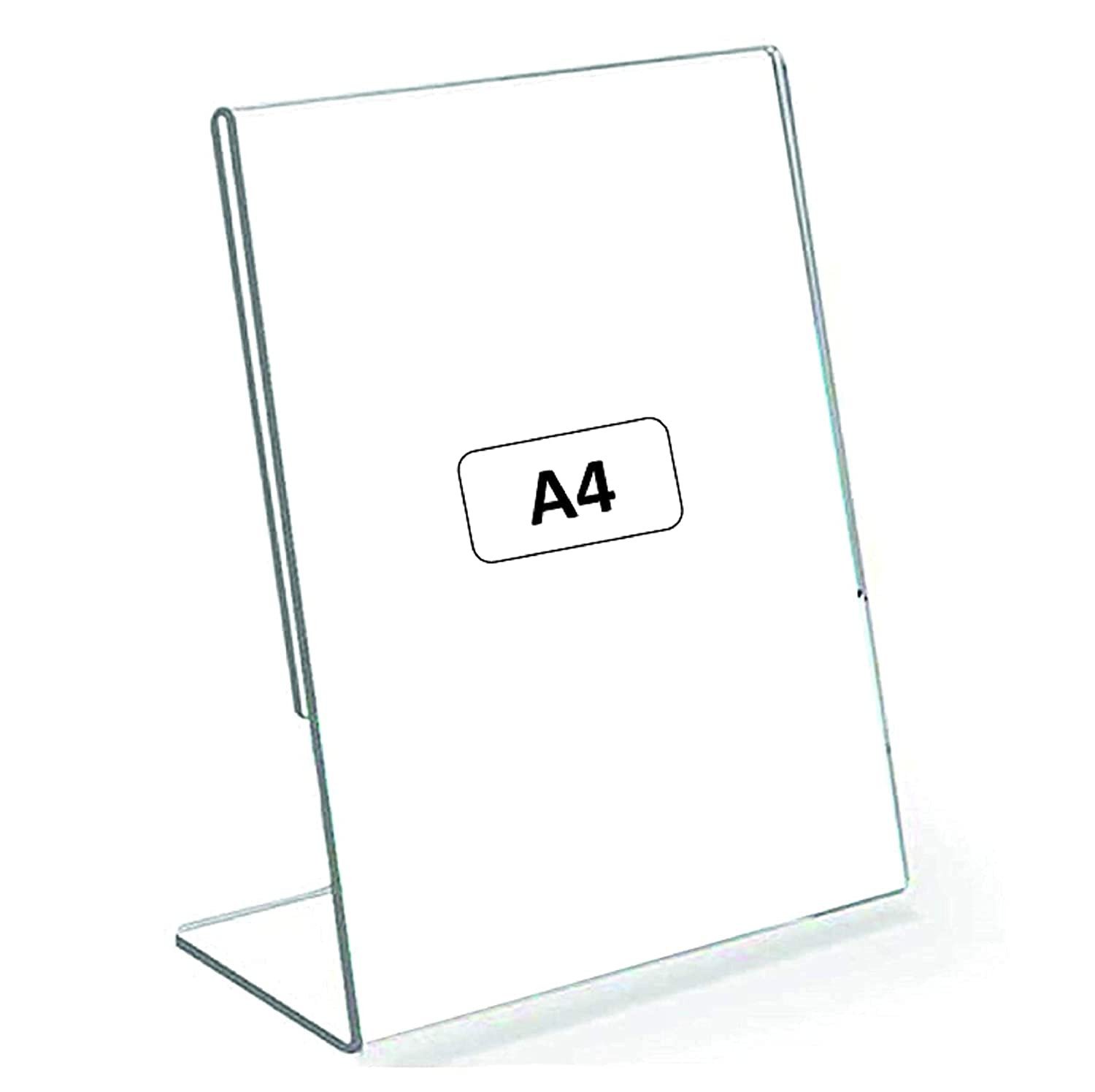 BIGIMALL Acrylic Tent Card Holder Display Stand A4 Paper Holder Acrylic Signage Holder A4 Size Acrylic Photo Frame A4 Meeting Stand 8.5X12 Inches A4 Portrait