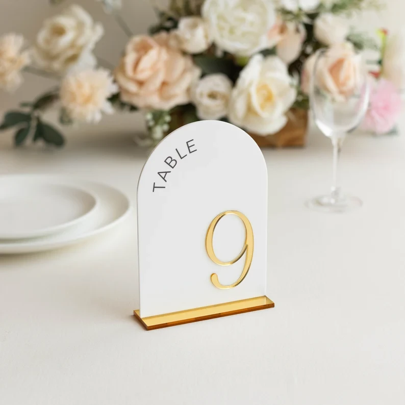 Acrylic Table Numbers, Arch Table Numbers, Wedding Table Numbers, Wedding Signage, Table Decor , Black Table Numbers Wedding Decoration