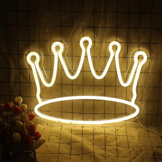 Crown Neon Light Sign LED Strip for Wall Home Bedroom Living Room (L x H 14 x 10 Inch)