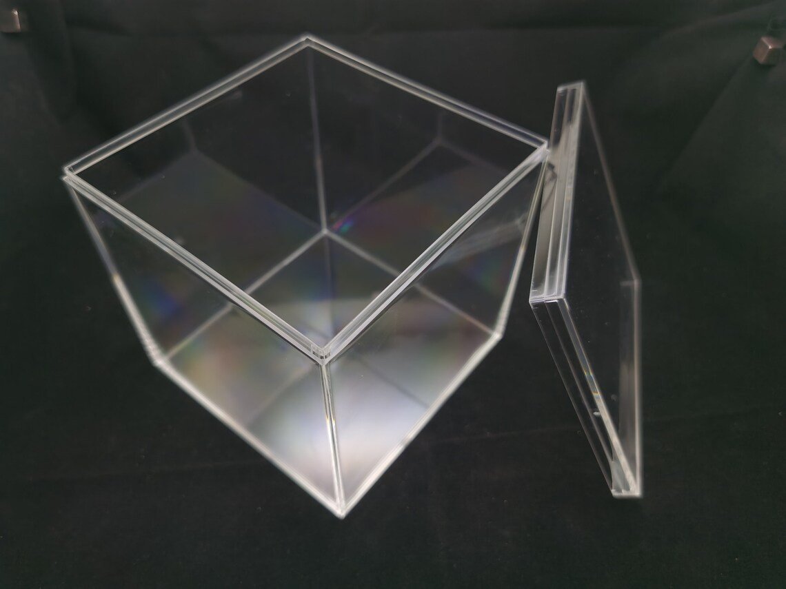 2 pieces 120x120x120mm square shape clear PS plastic box , jewelry bead earring tool wedding party gift display storage acrylic resin XB0149