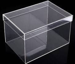 Jelly Bean Acrylic Transparent Rectangular Storage Box with Lid (Transparent, 6x4x4 inch)