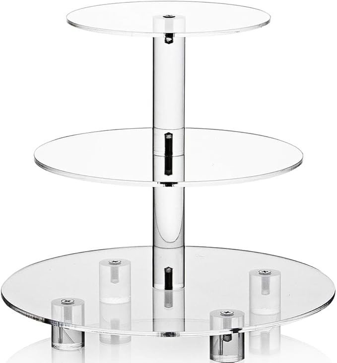 3 Tier Cupcake Stand Round Shape Acrylic Cupcake Tower Dessert Stand Holder